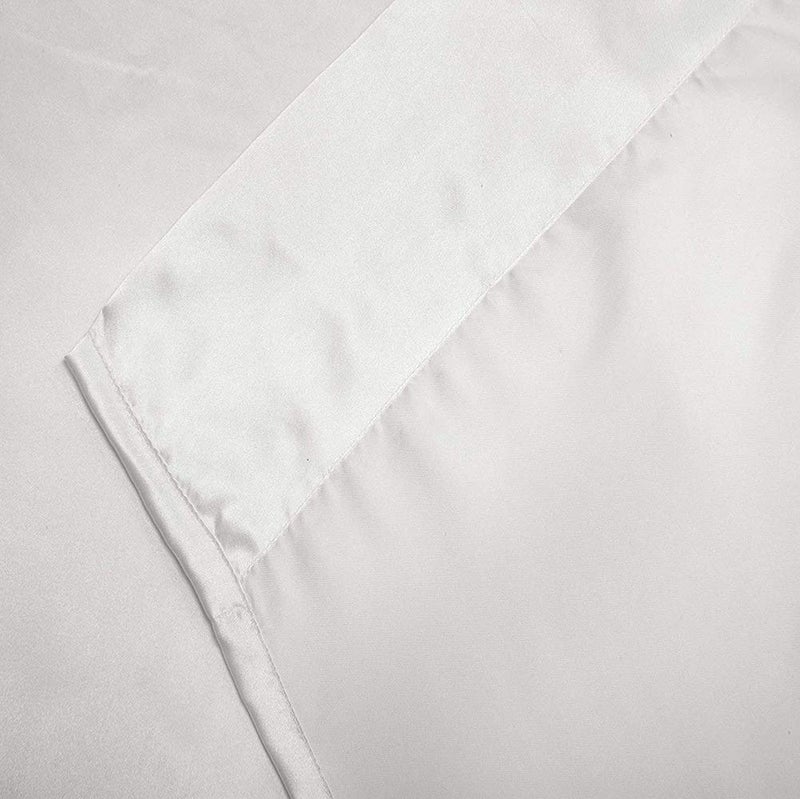Luxbedding Satin Bed Sheets California King Size Sheets Set, White Silk Sheets, 4 - Pieces Soft Bedding Set with 1 Deep Pocket Fitted Sheet,1 Flat Sheet,2 Pillowcase - Image 4